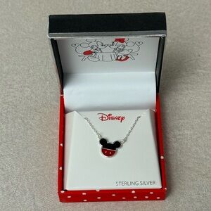 Disney Mickey Mouse Sterling Silver Enamel Necklace